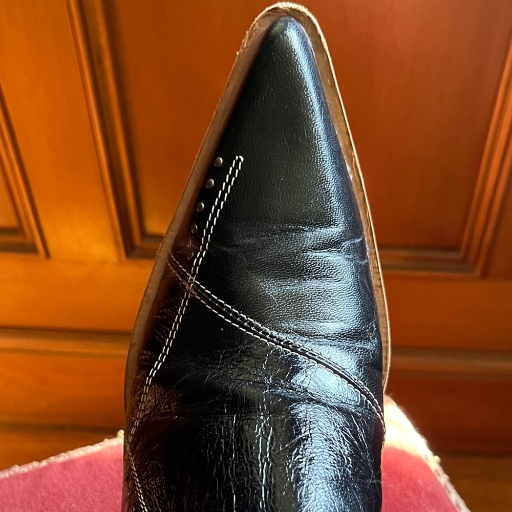 Black Leather Italian Mules - Picture 11 of 12